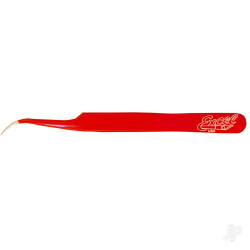 Excel Slant Point Fine Point Tweezers, Red (Carded) 30426