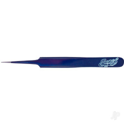 Excel Straight Point Fine Point Tweezers, Blue (Carded) 30424