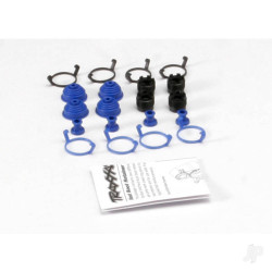 Traxxas Pivot ball caps (4 pcs) / dust boots, rubber (4 pcs) / dust plugs, rubber (4 pcs) / dust boot retainers, black (4 pcs), Blue (4 pcs) (2 pkgs. req. to complete truck) 5378X