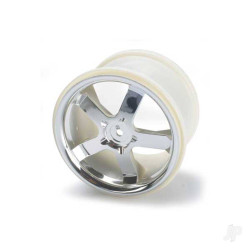 Traxxas Wheels, Hurricane 3.8" (chrome) (2) (fits Revo / T-Maxx / E-Maxx with 6mm axle and 14mm hex) 5373