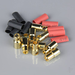 Radient 6.0mm Gold Connector Pairs including Heat Shrink (5 pcs) AC010096