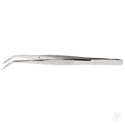 Excel 4.5in Curved Stainless Steel Tweezers (Carded) 30410