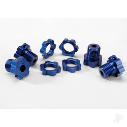 Traxxas Wheel Hubs, splined, 17mm (Blue-anodised) (4 pcs) / wheel nuts, splined, 17mm (Blue-anodised) (4 pcs) / screw pins, 4x13mm ( with threadlock) (4 pcs) 5353X