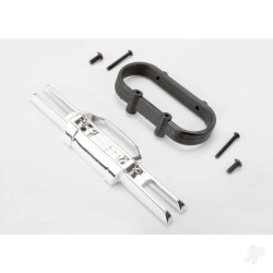 Traxxas Bumper, Rear (chrome) / bumper mount, Rear / 4x10mm BCS (2 pcs) / 3x25mm BCS (2 pcs) 5336A