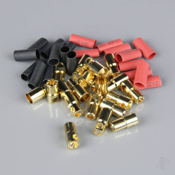 Radient 6.0mm Gold Connector Pairs including Heat Shrink (10 pcs) AC010097