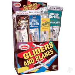 Guillow Balsa Gliders 1-Tier 4-Assortment Combo Pack Display (48 pcs) 77-D