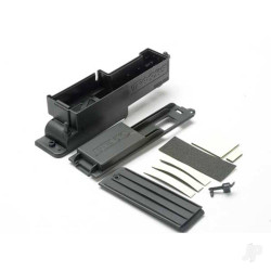 Traxxas Electronics box, right / box cover / charge jack plug (rubber) / foam padding and adhesive 5324