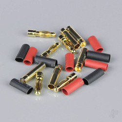 Radient 4.0mm Gold Connector Pairs including Heat Shrink (5 pcs) AC010090
