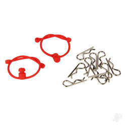 Radient Body Clips (10 pcs) with Red Retainers (2 pcs) A0305
