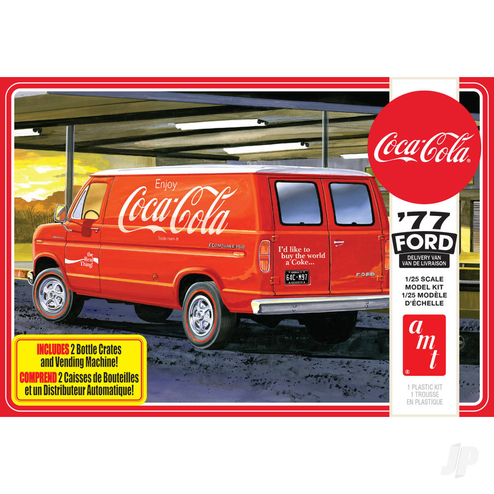 AMT 1/25 scale 1977 Ford Delivery Van w/Coca-Cola Machine model kit #1173M/12 AMT 1/25 scale 1977 Ford Delivery Van w/Coca-Cola Machine model kit #1173M/12