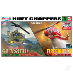 Atlantis Models 1:72 Snap Huey Helicopter 2 Pack Gunship/ Firefighter CM1026