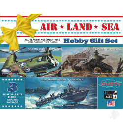 Atlantis Models US Navy Air, Land & Sea Sherman Tank, HUP-2, PT Boat C9001