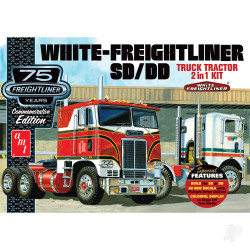 AMT 1046 White Freightliner 2-in-1 SC/DD Cabover Tractor 75th 1:25 Model Kit