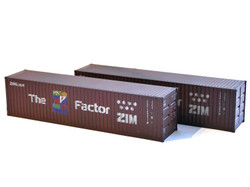 Dapol 40ft Hi-Cube Container Pack (2) ZIM Weathered OO Gauge DA4F-028-153