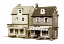 Superquick 2 Country Town Shops Card Kit OO Gauge SQB22