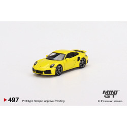 MiniGT Porsche 911 Turbo S Racing Yellow (RHD) 1:64 Model MGT00497-R
