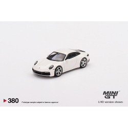 MiniGT Porsche 911 (992) Carrera S White (RHD) 1:64 Model MGT00380-R