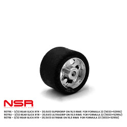 NSR F22 3/32 Rear Slick RTR 20.5x13 SG 16.5 Rims (5033/5295S) 1:32 9079S