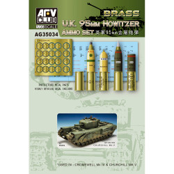 AFV Club AG35034 British 95mm Howitzer Ammo Set (brass) 1:35 Model Kit