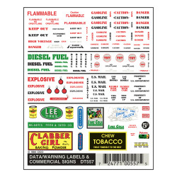 Woodland Scenics DT557 Data Warning Label & Commercial Signs