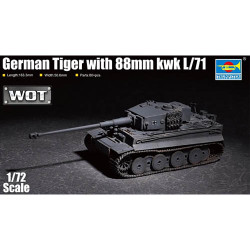 Trumpeter 7164 German Tiger w/ 88mm KwK L/71 1:72 Model Kit