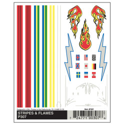 Pinecar Stripes & Flames Dry Transfer WP307