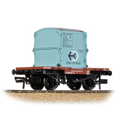 Bachmann Branchline 37-978A Conflat Wagon BR Bauxite Early With BR Ice Blue AF Container [WL]