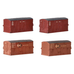 Graham Farish 379-393 Type BD Containers BR Bauxite (x2) & BR Crimson (x2)