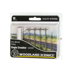 Woodland Scenics US2250 N Wired Poles Single Crossbar N Gauge