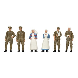 Bachmann Scenecraft 36-409 WW1 Medical Staff and Soldiers OO Gauge