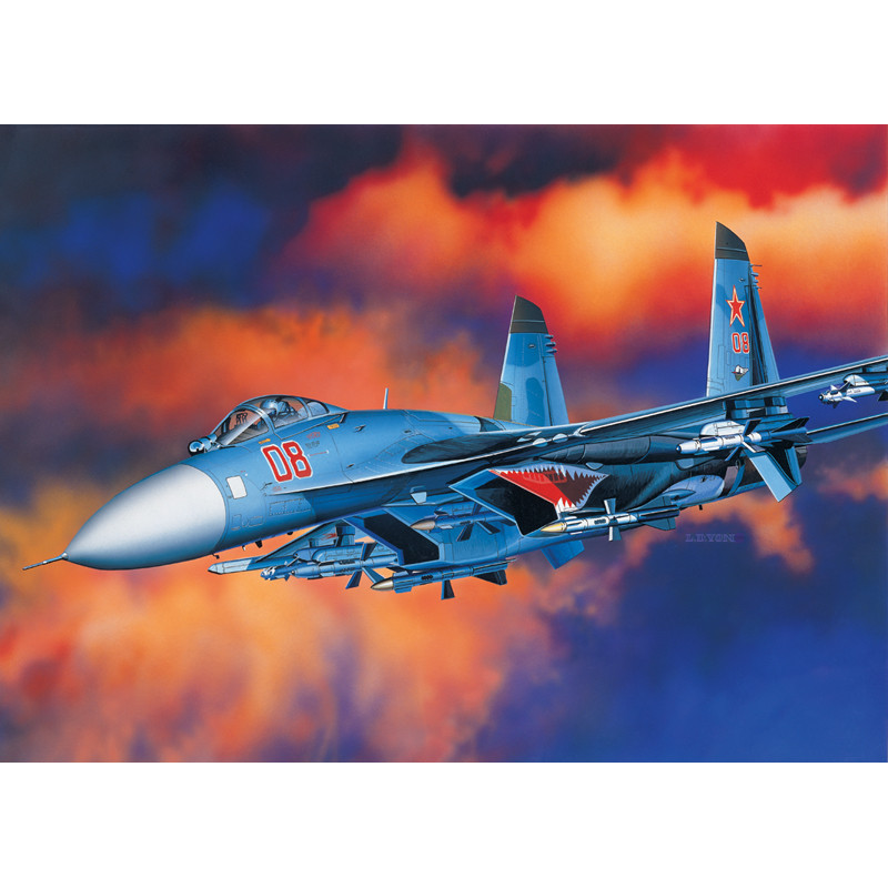 アカデミー Sukhoi SU-27UB あま Flanker C 1/48