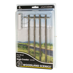 Woodland Scenics US2280 O Wired Poles Single Crossbar O Gauge