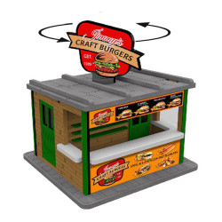 Proses LS-046 O Scale Jimmy's Burger Booth w/Rotating Banner and Illumination