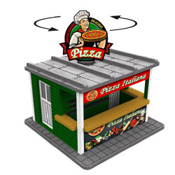 Proses LS-044 O Scale Pizza Stand w/Rotating Banner and Illumination