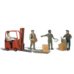 Woodland Scenics A2744 O Workers With Forklift O Gauge