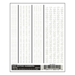 Woodland Scenics DT512 R.R. Gothic Numbers - White