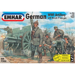 Emhar 7204 German Artillery WWI Figs & Cannon 1:72 Model Kit
