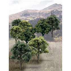 Woodland Scenics TR1572 3"-5" Ready Made Mixed Green Deciduous Value Pack (14/Pk)