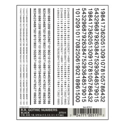 Woodland Scenics DT511 R.R. Gothic Numbers - Black