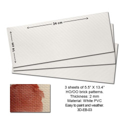 Proses 3D-EB-03 Embossed PVC Sheets (Brick Pattern) 3 pcs