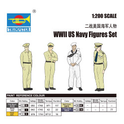 Trumpeter 6633 WWII US Navy Figures Set (60 figures) 1:200 Model Kit