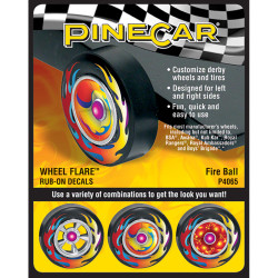 Pinecar Fire Ball Wheel Flare® Rub-on Decals WP4065