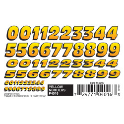 Pinecar Yellow Numbers Dry Transfer WP4016