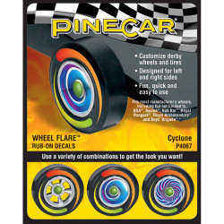 Pinecar Cyclone Wheel Flare® Rub-on Decals WP4067