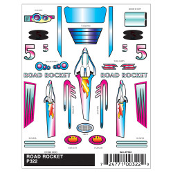Pinecar Road Rocket Stick-On Decals WP322