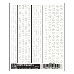 Woodland Scenics DT510 R.R. Roman Numbers - White