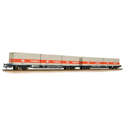 Bachmann Branchline 38-625 BR FGA Outer Flats 2-Pack BR Blue with BR Freightliner ISO Conts. [WL]