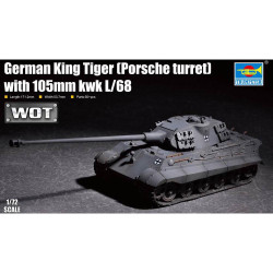 Trumpeter 7161 German King Tiger (Porsche turret) w/ 105mm KwK L/68 1:72 Model Kit