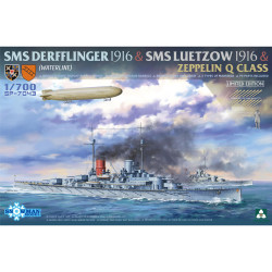 Takom SP7043 SMS Derfflinger & Lützow 1916 & Zeppelin Q Airship (Waterline LE) 1:700 Model Kit