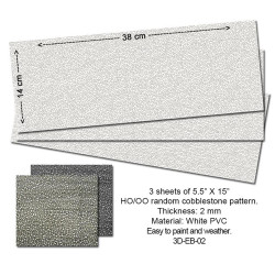 Proses 3D-EB-02 Embossed PVC Sheets (Random Cobblestone) 3 pcs